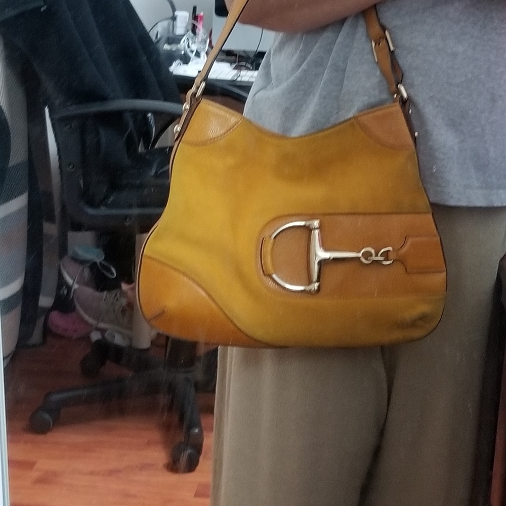 Gucci Mustard Suede and Leather Hasler Horsebit Sh - Picture 16 of 16